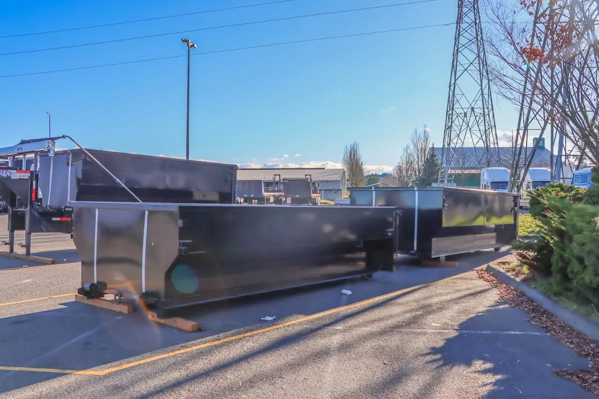 Roll-off dumpster ready for waste disposal at job site for Construction Dumpster Rental in Sherrelwood
